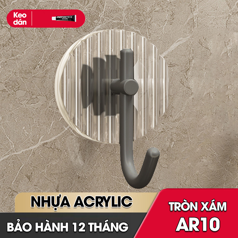 Móc treo khăn treo đồ decor phòng tắm vật liệu Acrylic cao cấp AR10 tặng kèm keo dán