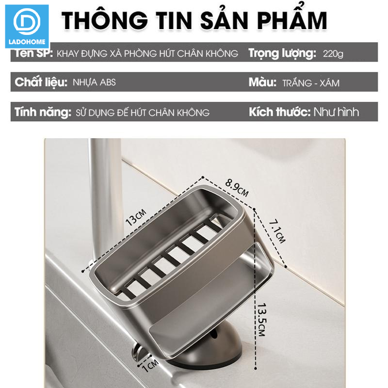 Khay đựng xà phòng để đứng kiểu mới LH-1937 đế hút chân không dể lắp đặt