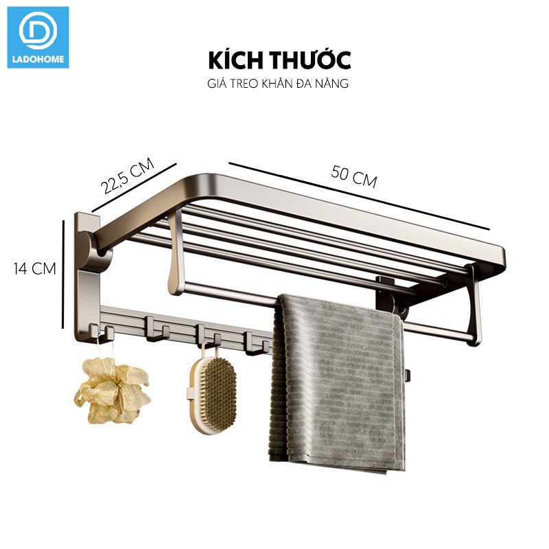Giá treo khăn đa năng nhôm anod cao cấp SQ-6299