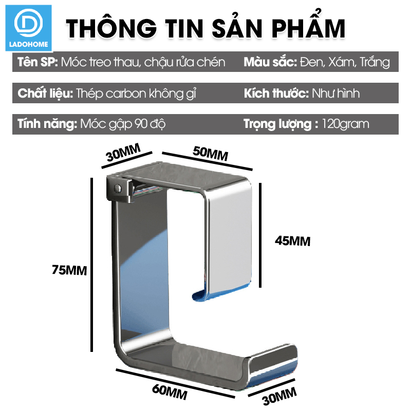 Móc treo thau chậu, móc treo rỗ nhựa RX16 phiên bản cải tiến Thép không rỉ