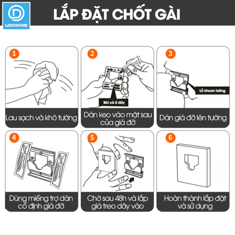 Dây phơi quần áo dây rút vô hình LH-6474 treo trong phòng tắm ngoài ban công ngoài trời dài tới 5.1m