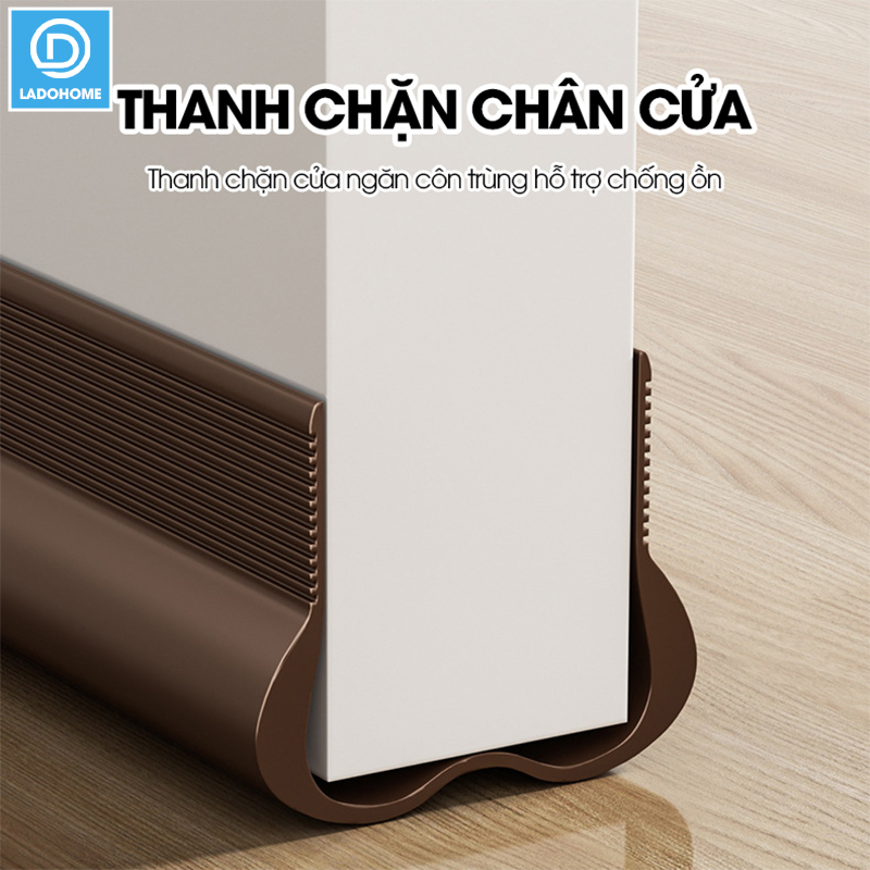 Thanh chèn chân cửa ngăn gió bụi côn trùng nhựa PVC D1949, dùng được cho cửa mở quay có độ dày 3-5cm, khe hở không quá 2cm