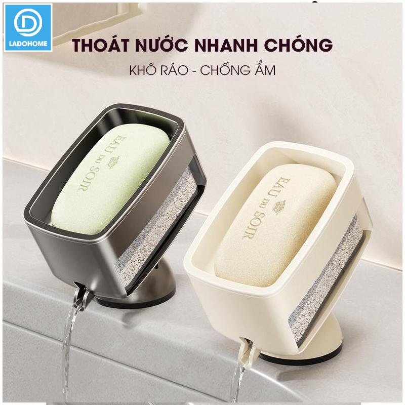 Khay đựng xà phòng để đứng kiểu mới LH-1937 đế hút chân không dể lắp đặt