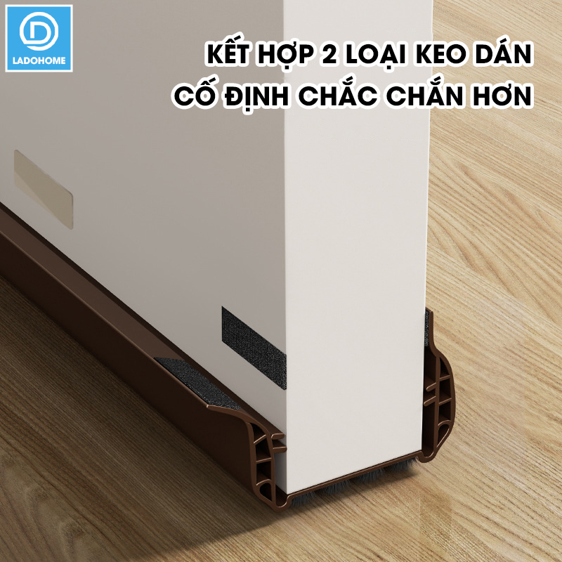 Thanh chèn chân cửa cải tiến với 2 lớp tăng khả năng cách âm và đáy lông đệm dể dàng đóng mở, ngăn côn trùng và gió bụi