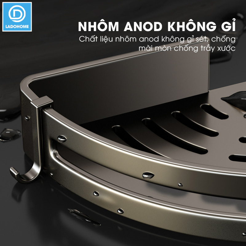 Kệ nhà tắm treo tường SQ-6229 nhôm anod không rỉ