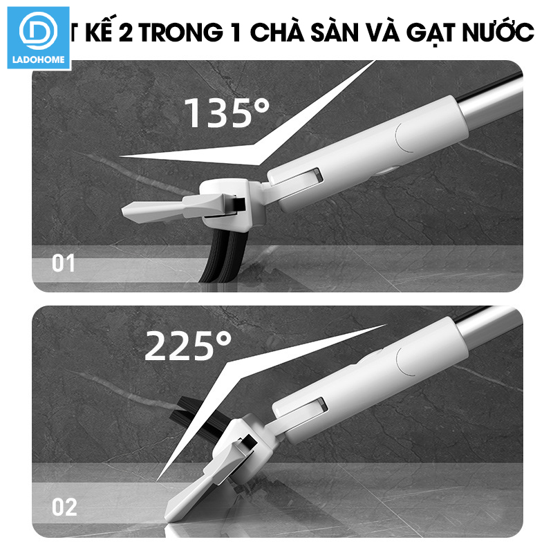 Cây gạt nước chà sàn nhà tắm 2 trong 1, chổi cọ sàn và gạt nước toilet LH-8899