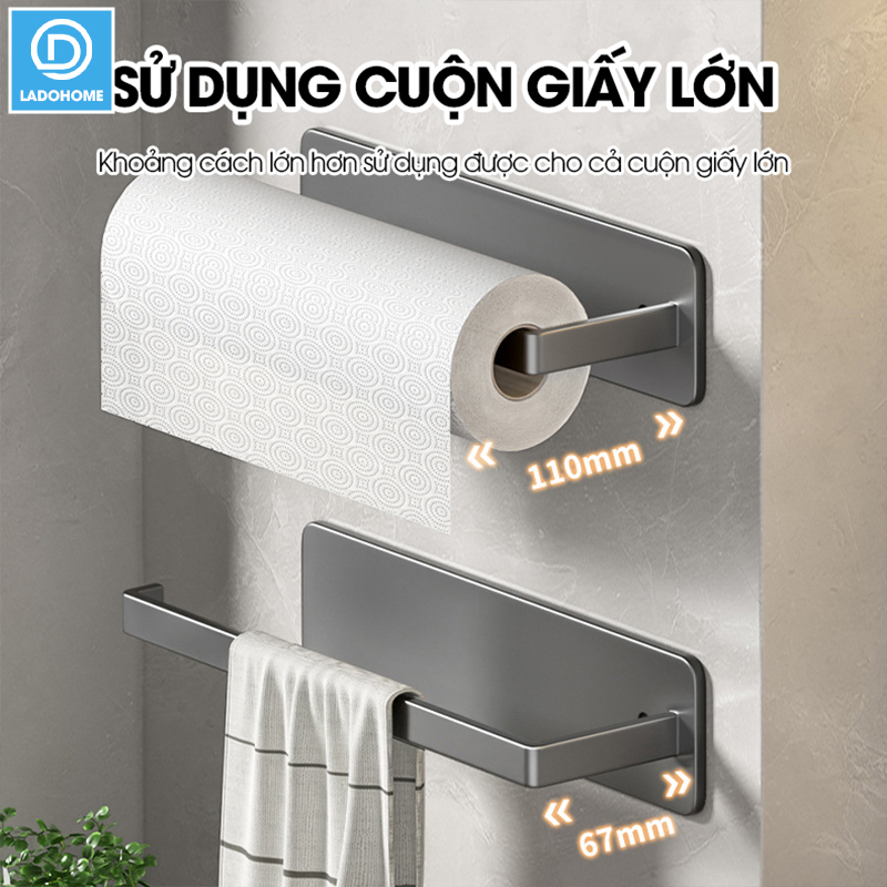 Giá treo túi đựng thực phẩm, thanh treo màn bọc thực phẩm, móc treo khăn lau nhà bếp LH-4102 Nhôm Anod không rỉ