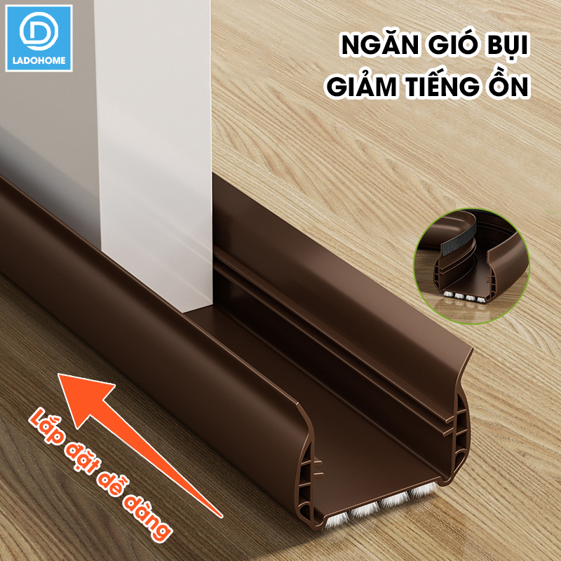 Thanh chèn chân cửa cải tiến với 2 lớp tăng khả năng cách âm và đáy lông đệm dể dàng đóng mở, ngăn côn trùng và gió bụi