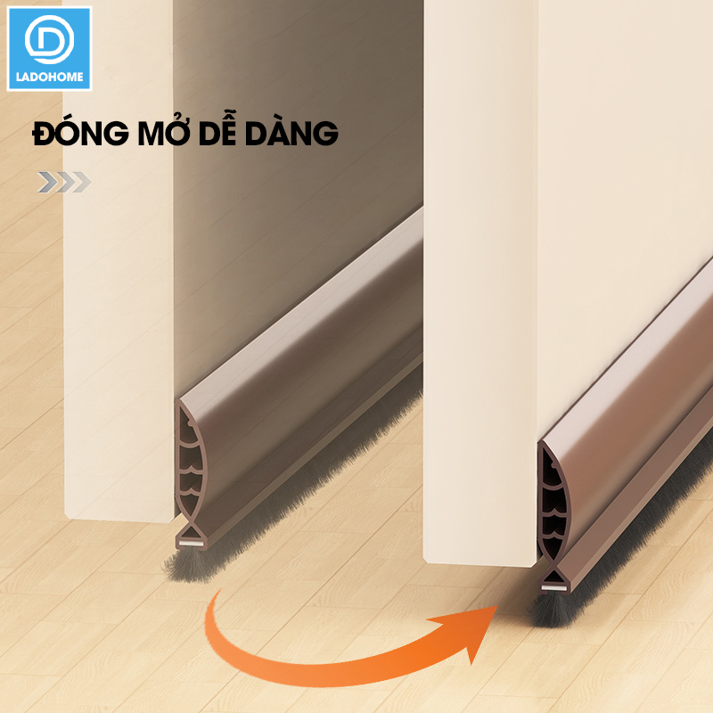 Thanh nệp cứng chặn chân cửa nhựa PVC dùng cho khe hở lớn tới 3cm, giúp ngăn gió bụi, con trùng, cách âm cách nhiệt