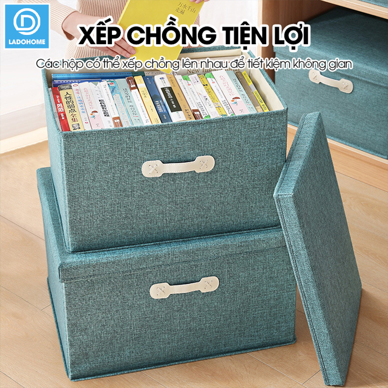 Hộp đựng đồ đa năng, quần áo chăn mền có nắp đậy LH-3107, vải lanh không dệt chất lượng cao, chống ẩm mốc, nhiều size