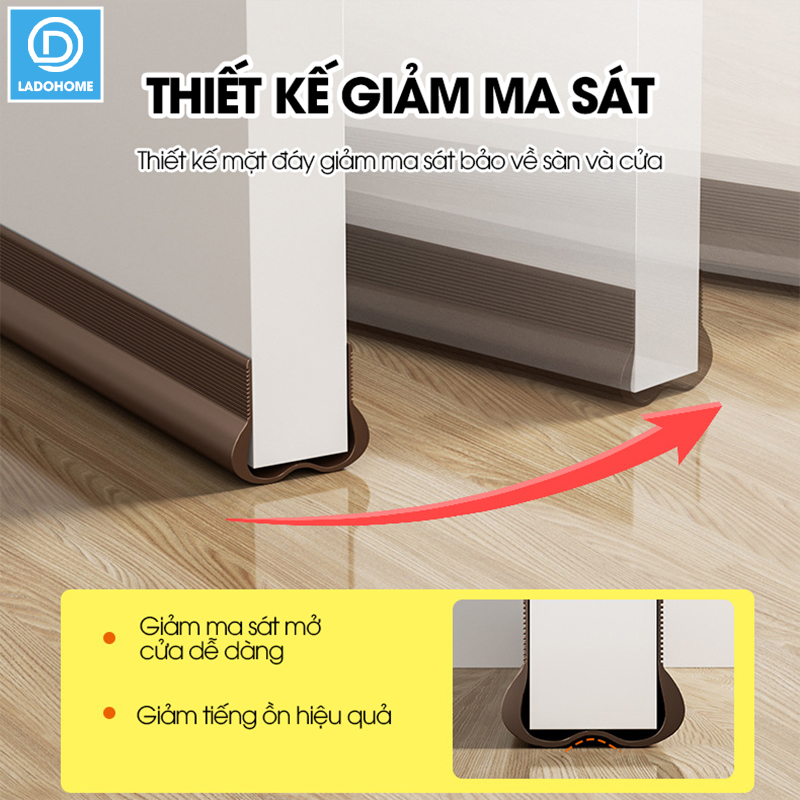 Thanh chèn chân cửa ngăn gió bụi côn trùng nhựa PVC D1949, dùng được cho cửa mở quay có độ dày 3-5cm, khe hở không quá 2cm