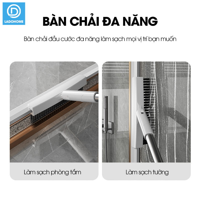 Cây gạt nước chà sàn nhà tắm 2 trong 1, chổi cọ sàn và gạt nước toilet LH-8899