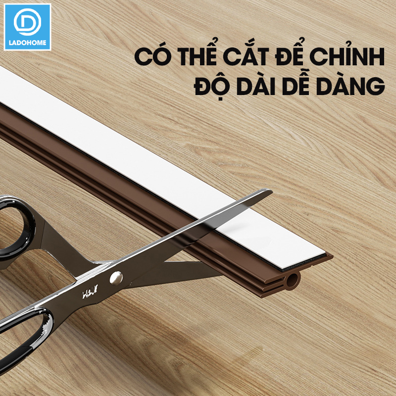 Ron chặn khe cửa dán một bên phiên bản nâng cấp 3 lớp giúp ngăn bụi gió và cách âm, tích hợp sẵn keo dán dể dàng lắp đặt