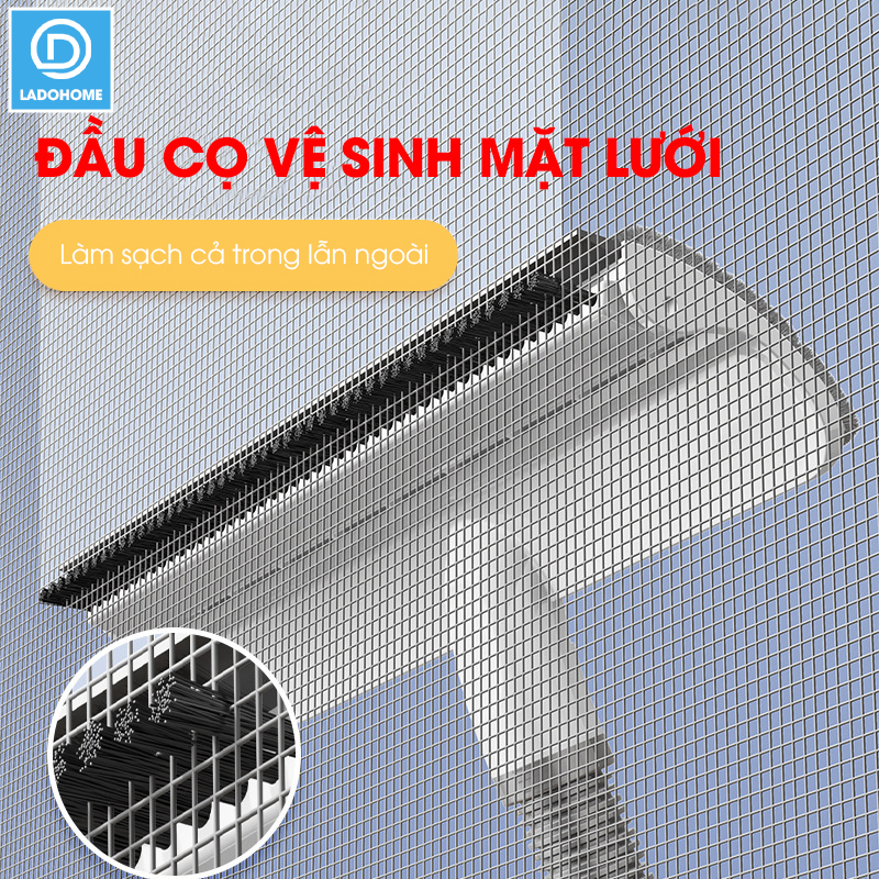 Cây lâu kính C10, lau cửa sổ kính kết hợp gạt nước và chà bùi bẩn + Tặng kèm 2 miếng lau thay thế