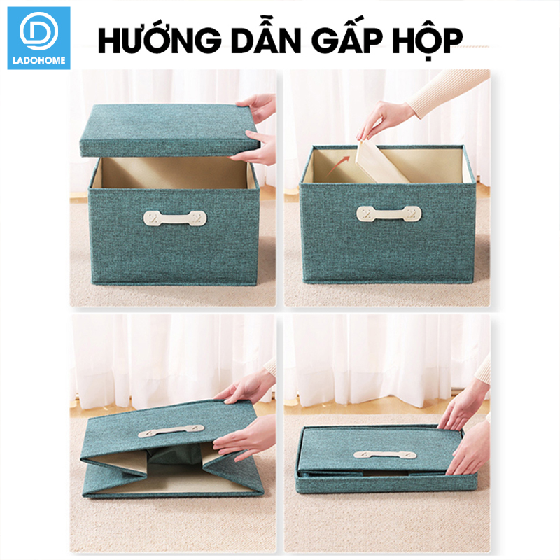 Hộp đựng đồ đa năng, quần áo chăn mền có nắp đậy LH-3107, vải lanh không dệt chất lượng cao, chống ẩm mốc, nhiều size
