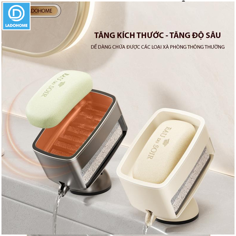 Khay đựng xà phòng để đứng kiểu mới LH-1937 đế hút chân không dể lắp đặt