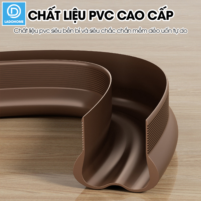 Thanh chèn chân cửa ngăn gió bụi côn trùng nhựa PVC D1949, dùng được cho cửa mở quay có độ dày 3-5cm, khe hở không quá 2cm