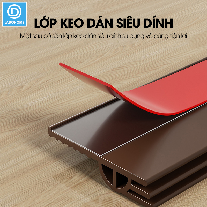 Ron chặn khe cửa dán một bên phiên bản nâng cấp 3 lớp giúp ngăn bụi gió và cách âm, tích hợp sẵn keo dán dể dàng lắp đặt