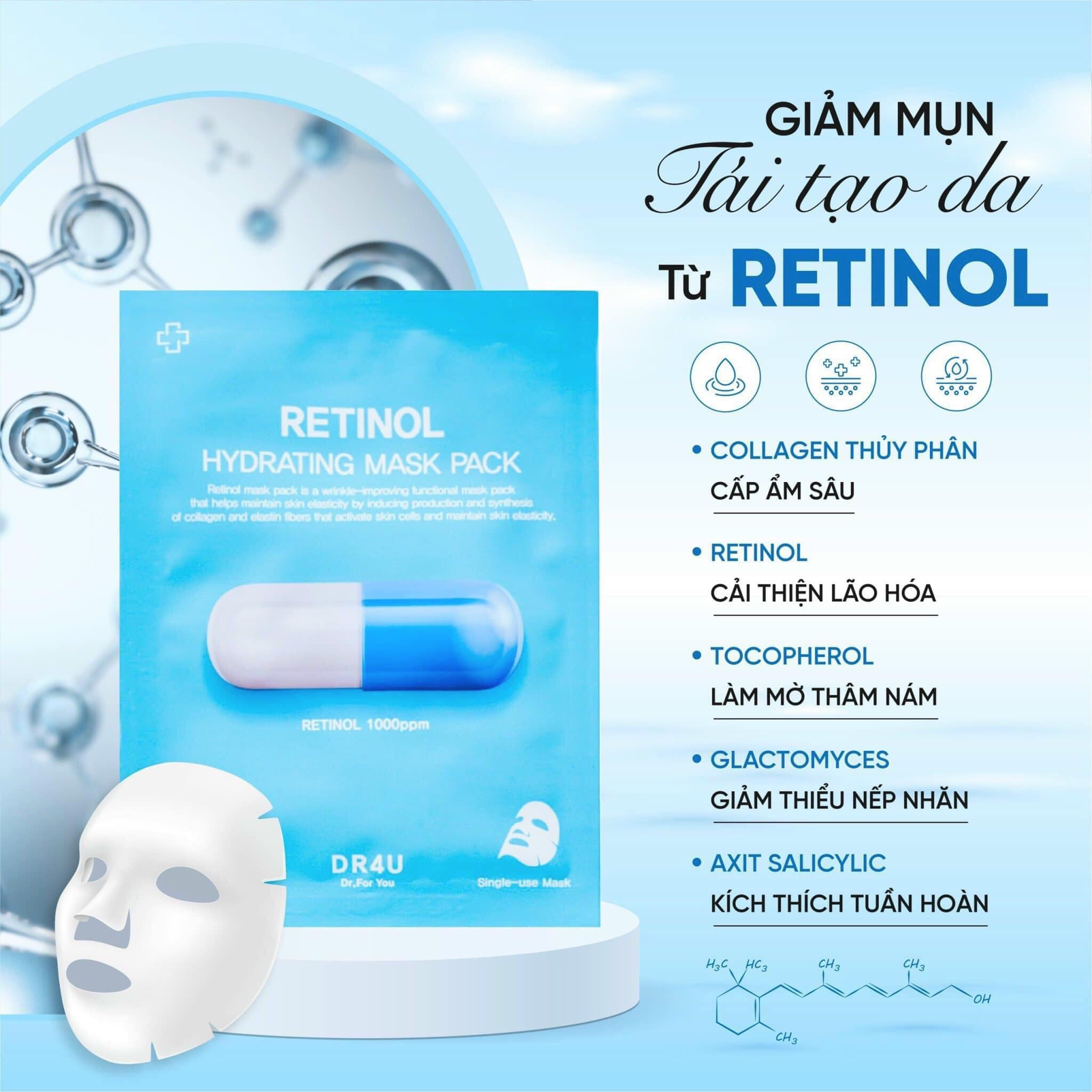 Mặt nạ DR4U - Xanh Retinol Dung Nhi Cosmestics