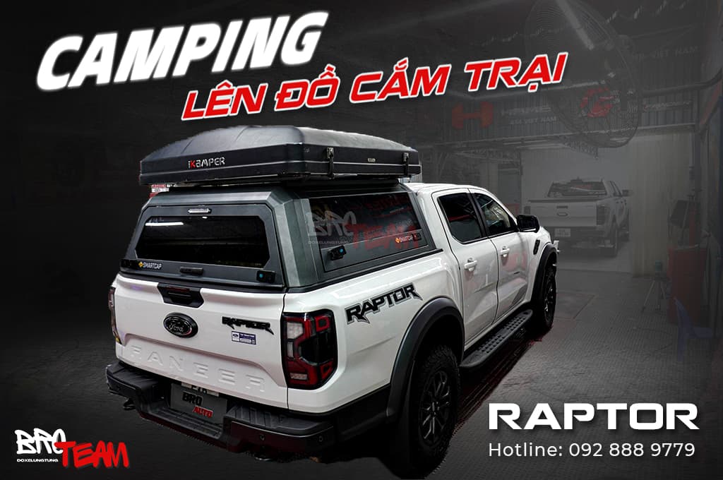 Bán tải Ford Ranger Raptor lên đồ cắm trại Camping với 3 món đồ 