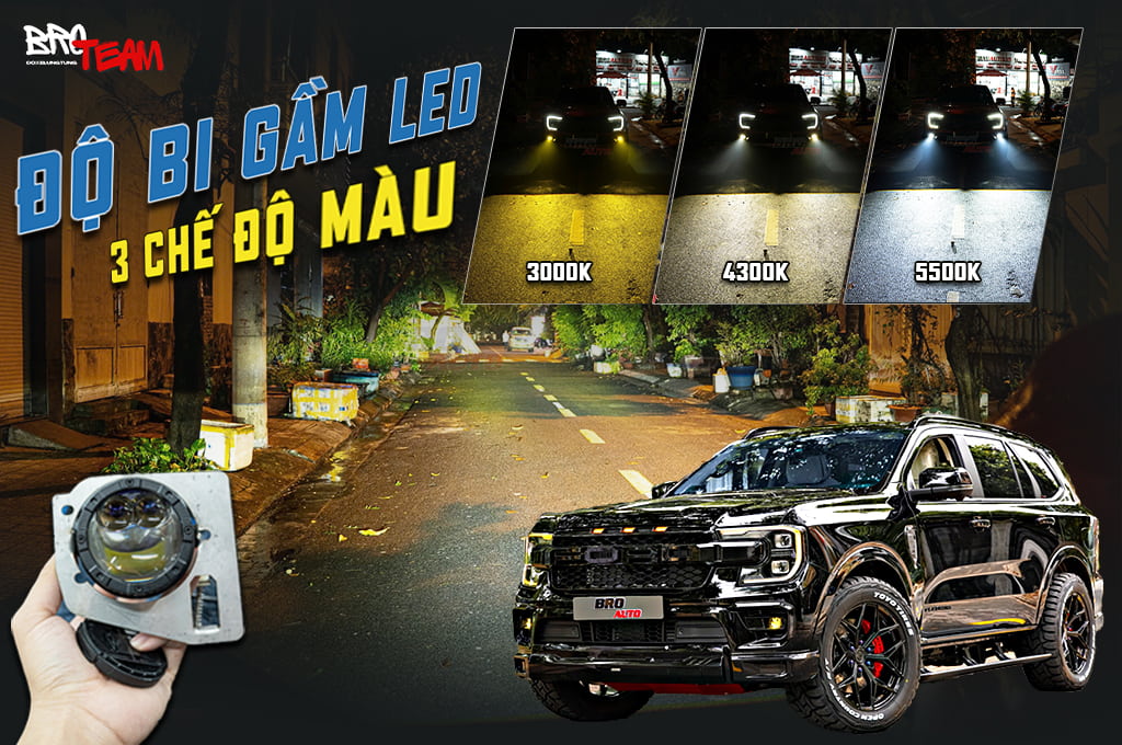 Độ Bi Gầm 3 Chế Độ Màu – Nâng Cấp Đèn Gầm Ô Tô Linh Hoạt, An Toàn và Hiện Đại
