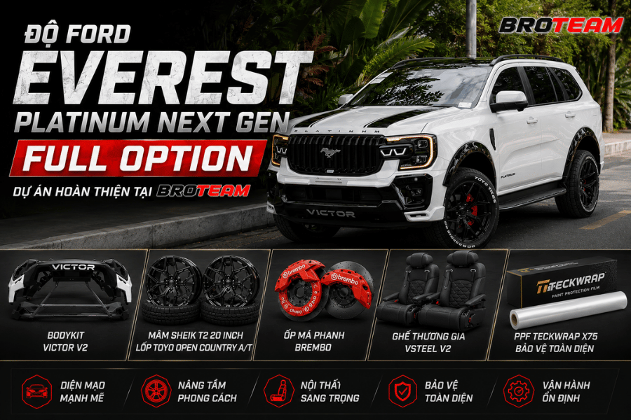 Độ Ford Everest Platinum Next Gen Full Option – Dự Án Hoàn Thiện Tại BROTEAM