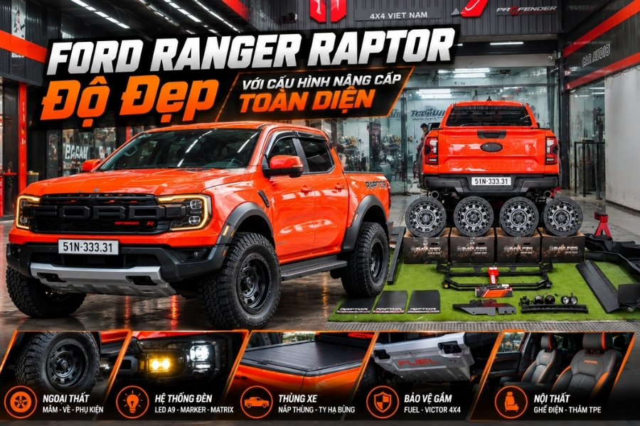 Ford Ranger Raptor Độ Đẹp Với Cấu Hình Nâng Cấp Toàn Diện