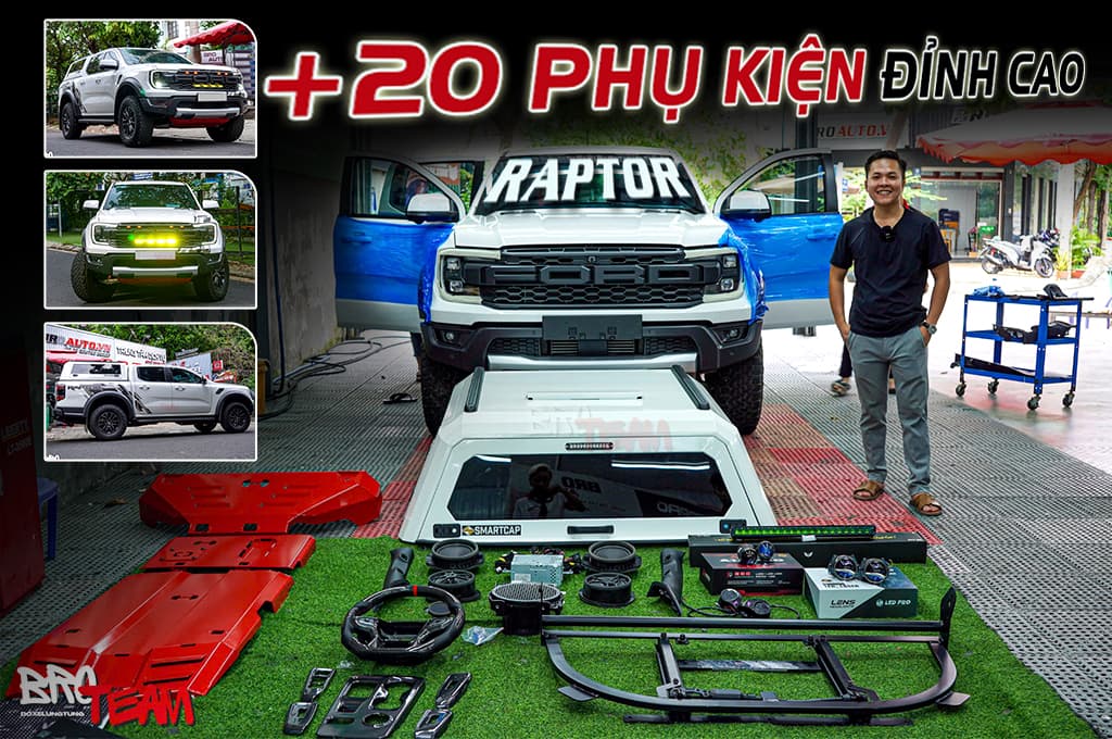 Ford Ranger Raptor Độ Full Option Với Hơn +20 Phụ Kiện Đỉnh Cao BRO TEAM