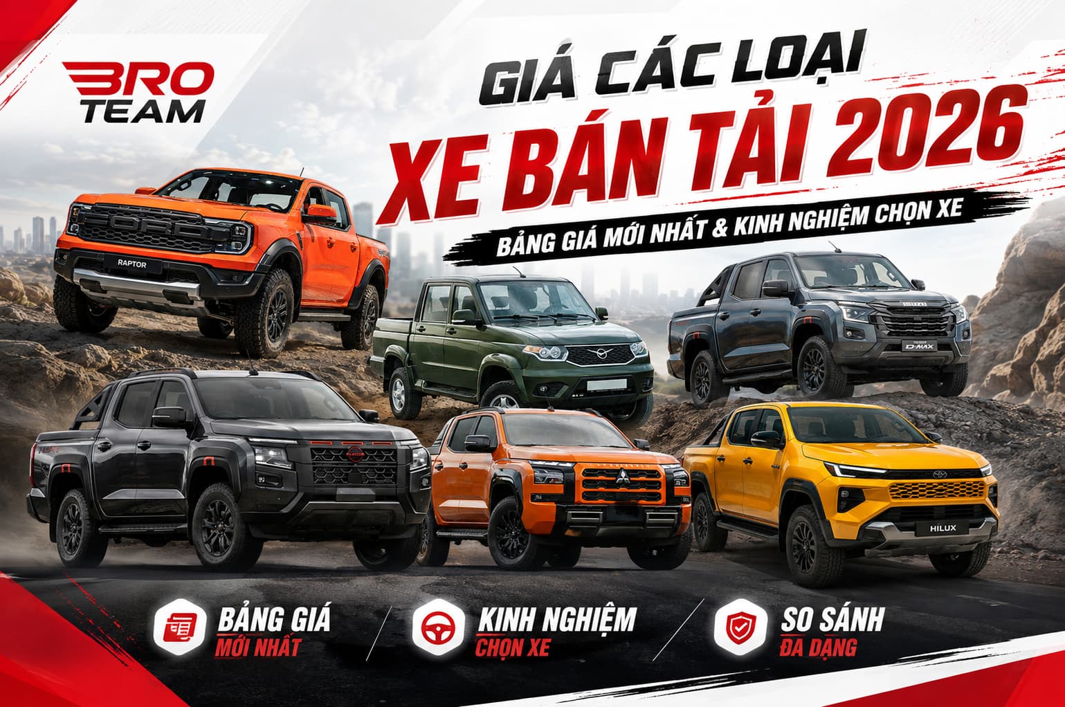 Giá Các Loại Xe Bán Tải 2026: Nên Chọn Xe Nào Cho Đáng Đồng Tiền?