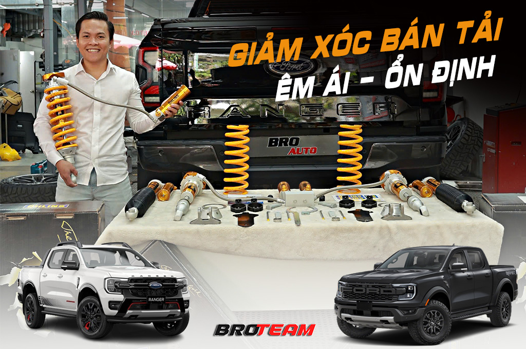 Nâng cấp giảm xóc bán tải – Giải pháp tối ưu êm ái, ổn định và off-road mạnh mẽ