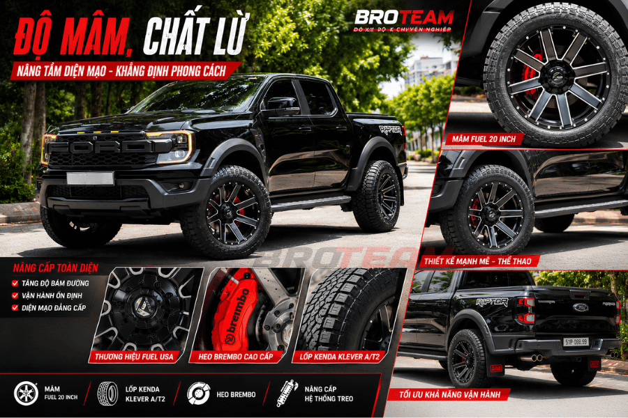COMBO độ mâm lốp chất lừ cho xe Ford Raptor