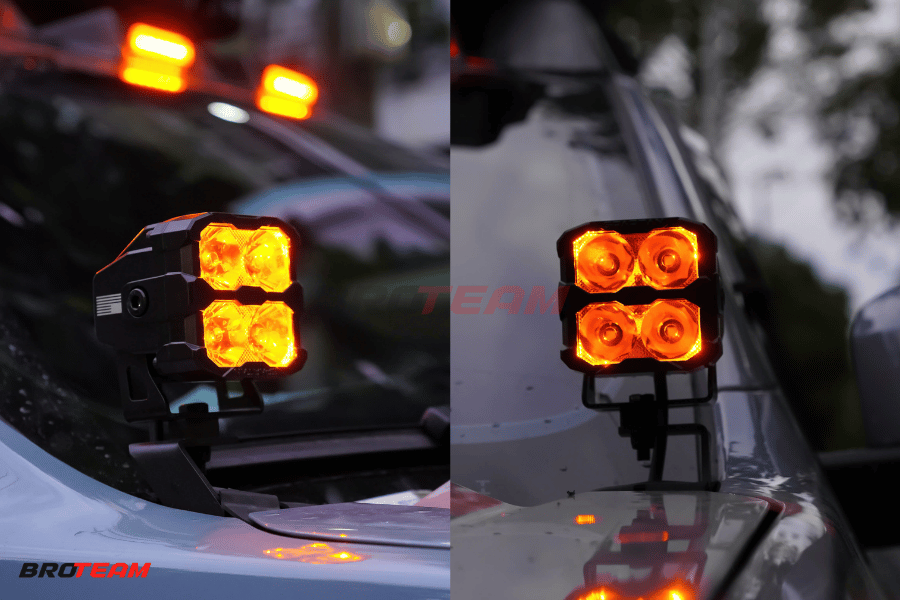 Đèn LED Amber trên gương và capo xe Ford Ranger Raptor