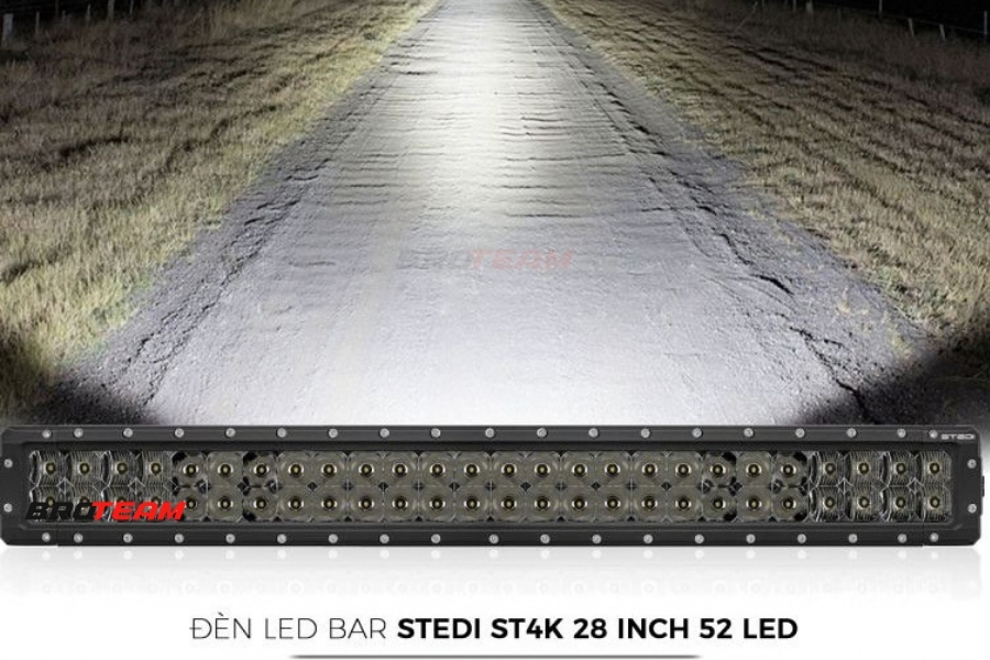 Đèn LED Bar STEDI ST4K 28 Inch khi bật ánh sáng buổi tối