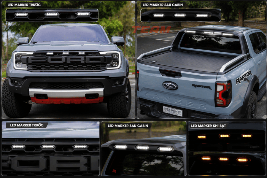 Đèn led marker trước và sau đuôi xe Ford Ranger Raptor