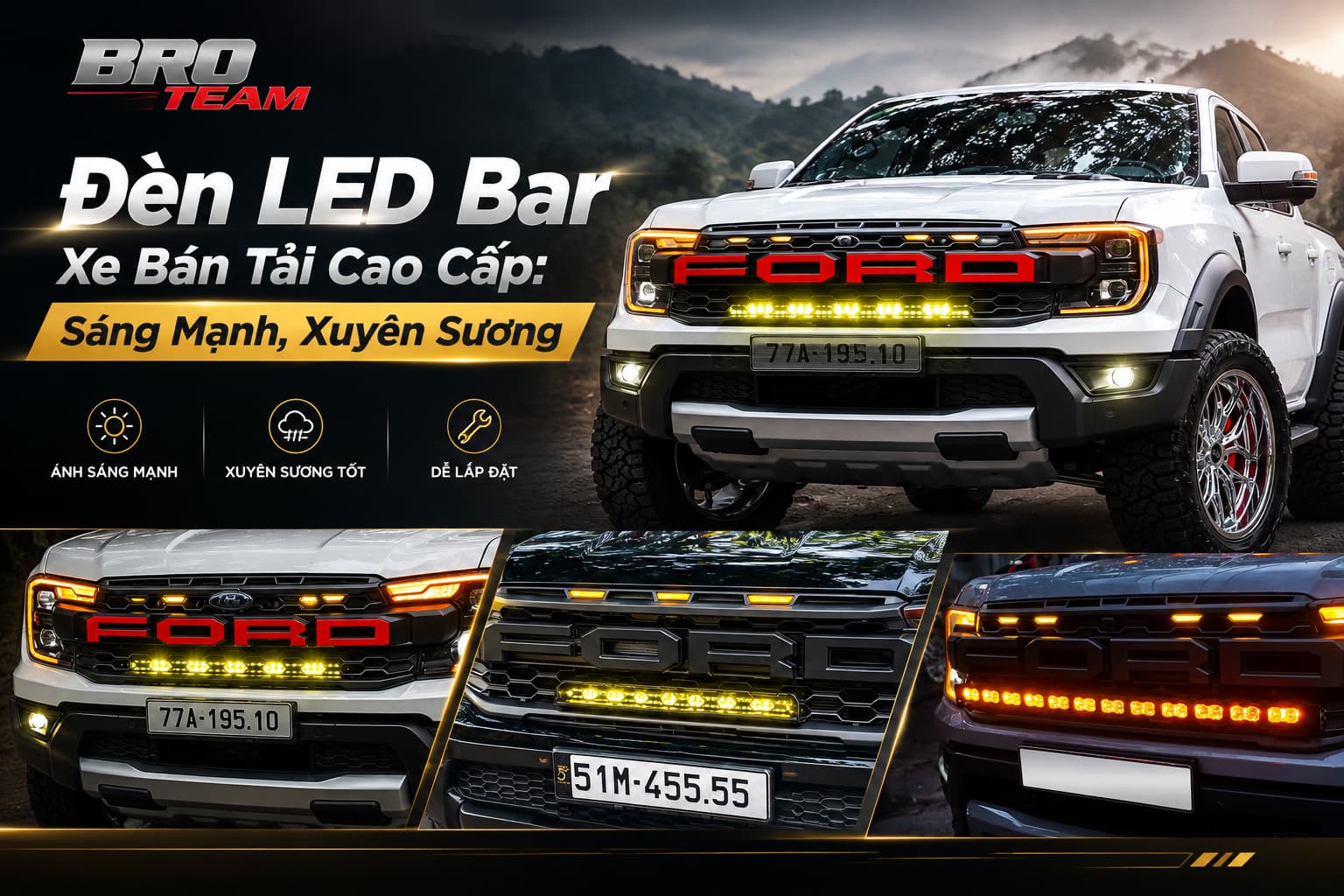 đèn LED bar xe bán tải