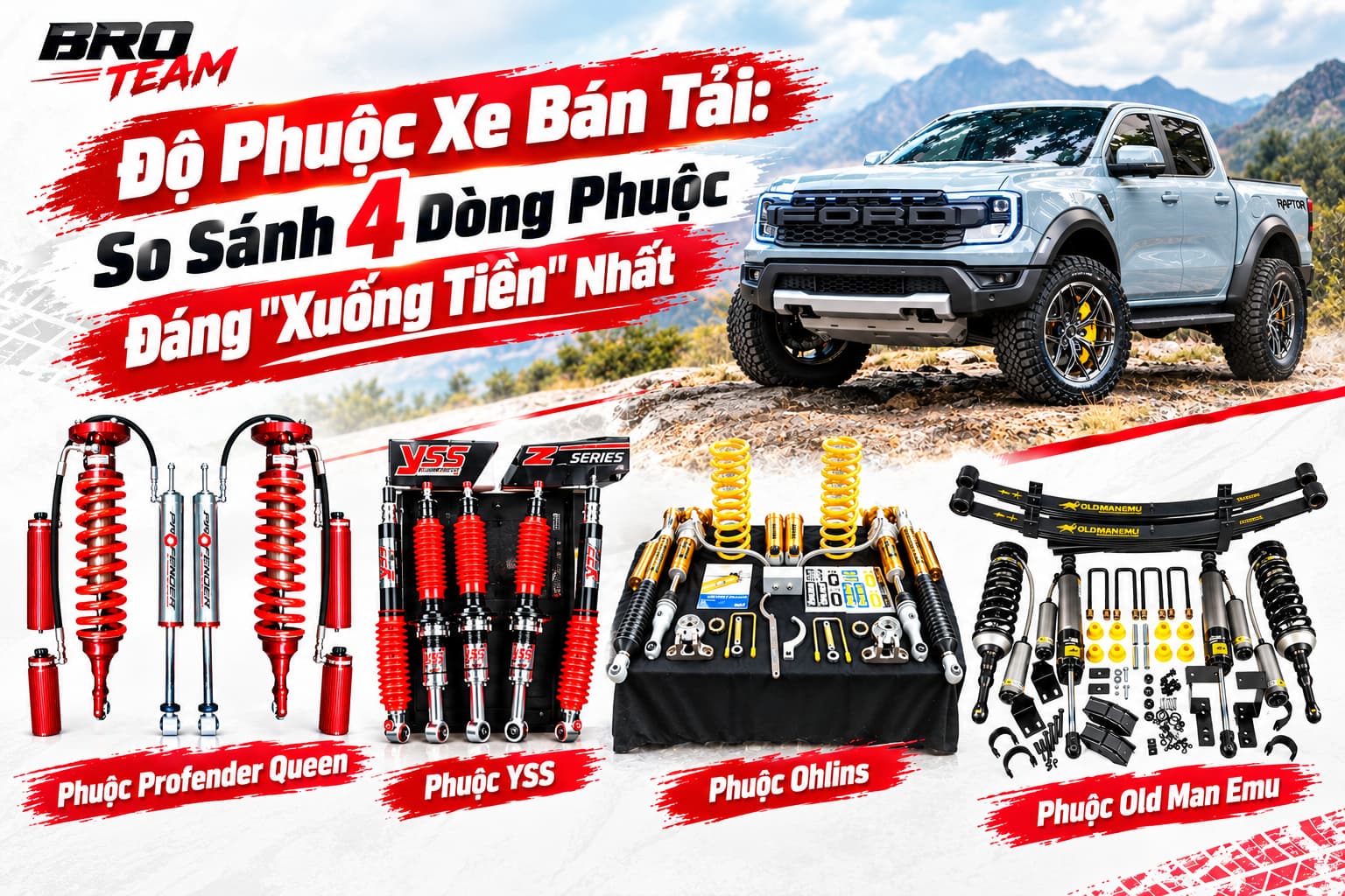 Top 4 Dòng Phuộc Độ Cho Xe Bán Tải 