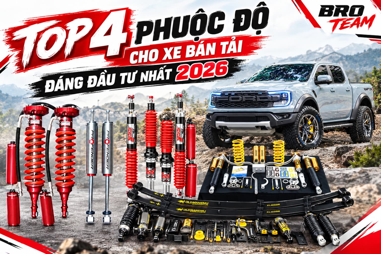 Phuộc nâng cấp cho xe bán tải