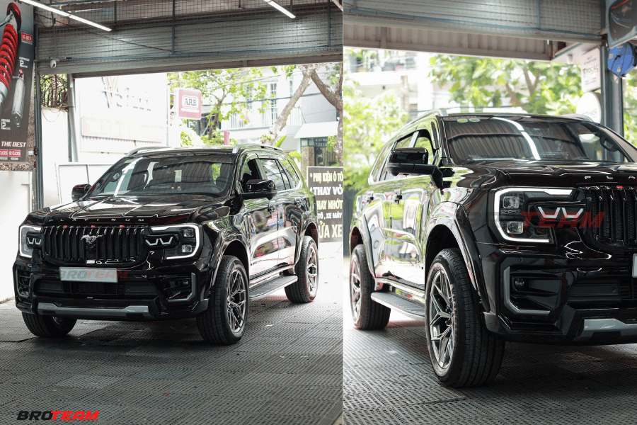 Ford Everest Độ Body Kit AKC V2 full black tổng thể