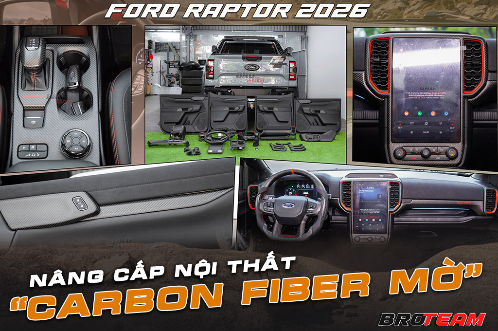 Ford Raptor 2026 nâng cấp nội thất Carbon Fiber mờ