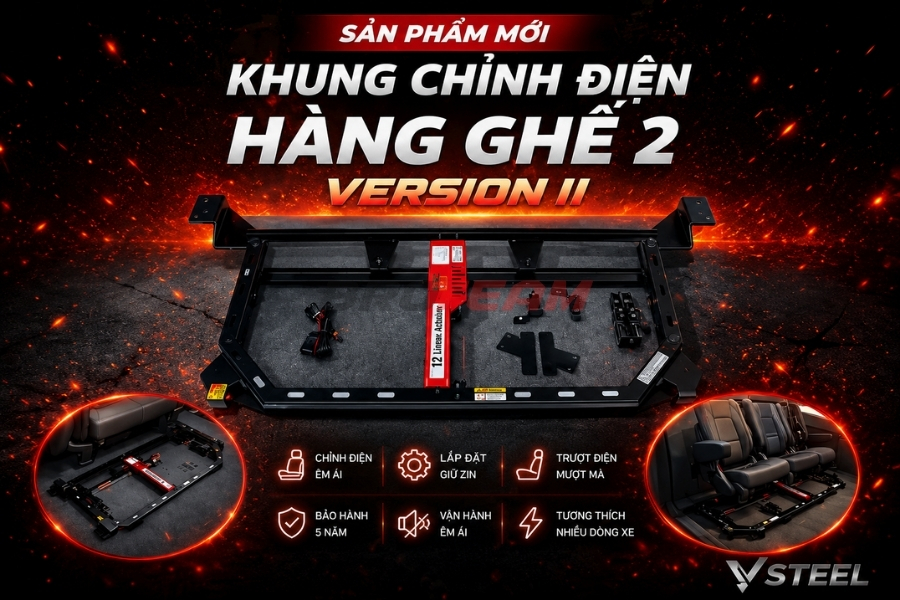 Sản phẩm mới khung ghế chỉnh điện Vsteel V2