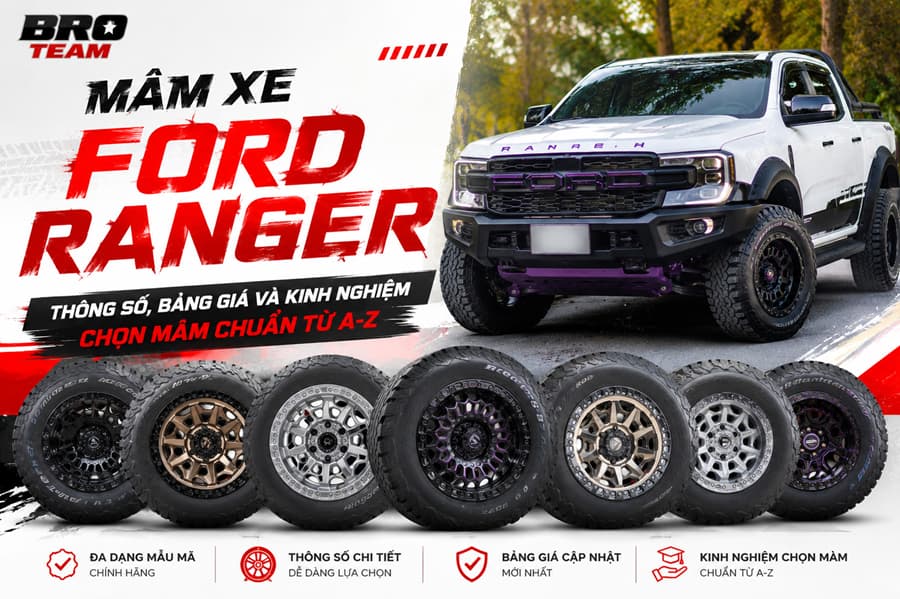 Các loại mâm xe Ford Ranger phổ biến hiện nay
