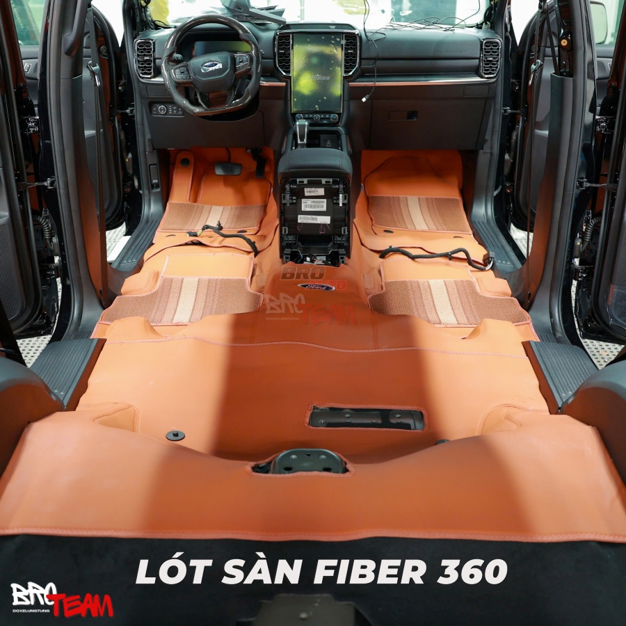 Lót sàn da Fiber 360 độ full nội thất Ford Everest