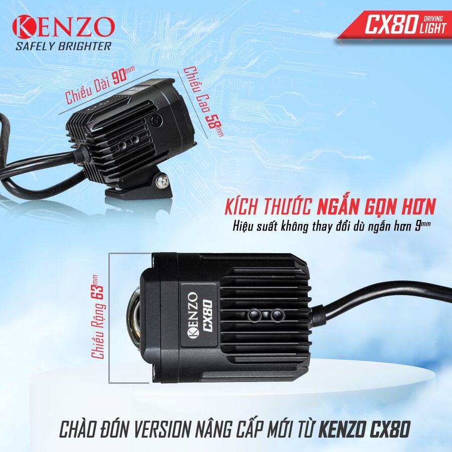 Đèn trợ sáng bi cầu Kenzo CX80
