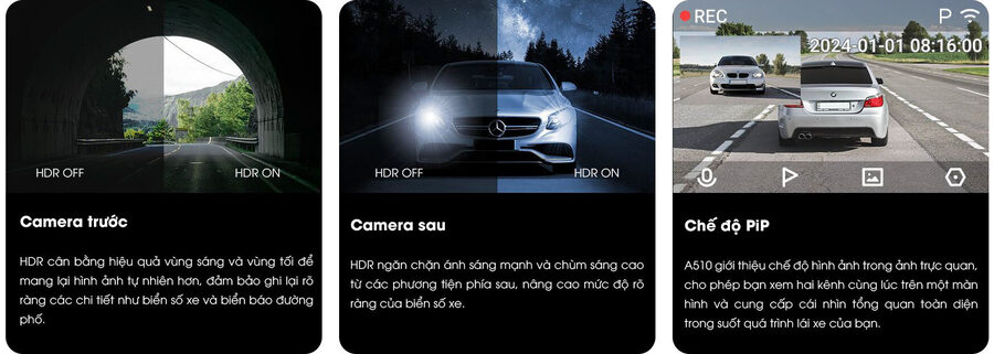Camera hành trình 70mai A510 4G