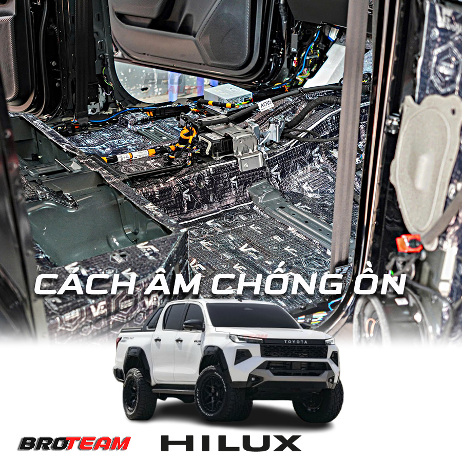 Dán cách âm chống ồn xe Toyota Hilux