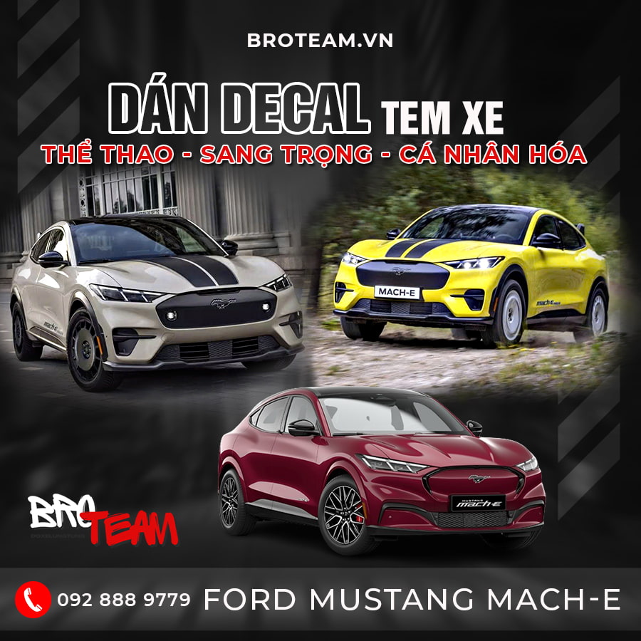 Dán Decal Tem Xe Ô Tô Ford Mustang Mach-E