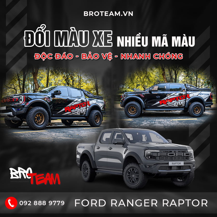 Dán đổi màu xe Ford Ranger Raptor​