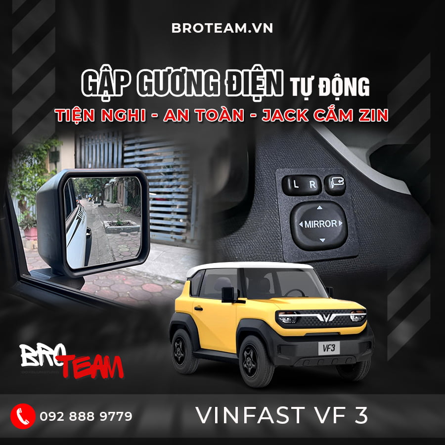 Gập gương điện Vinfast VF3 tự động