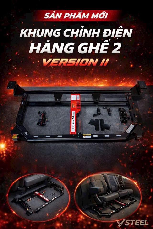 Ghế trượt điện băng sau xe bán tải Vsteel V2