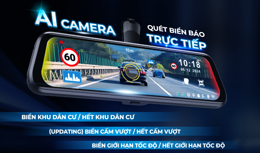 Gương Điện Có Camera Lùi Vinfast VF3 Quay Trước Sau